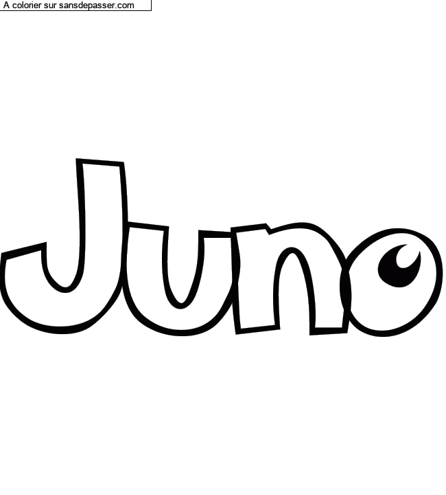 Coloriage prénom personnalisé "Juno" par un invité