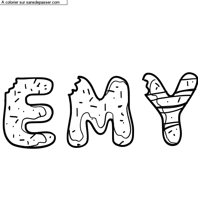 Coloriage prénom personnalisé "Emy" par un invité