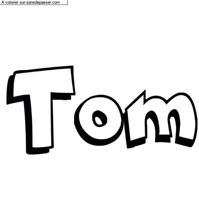 Coloriage prénom personnalisé "Tom" par un invité