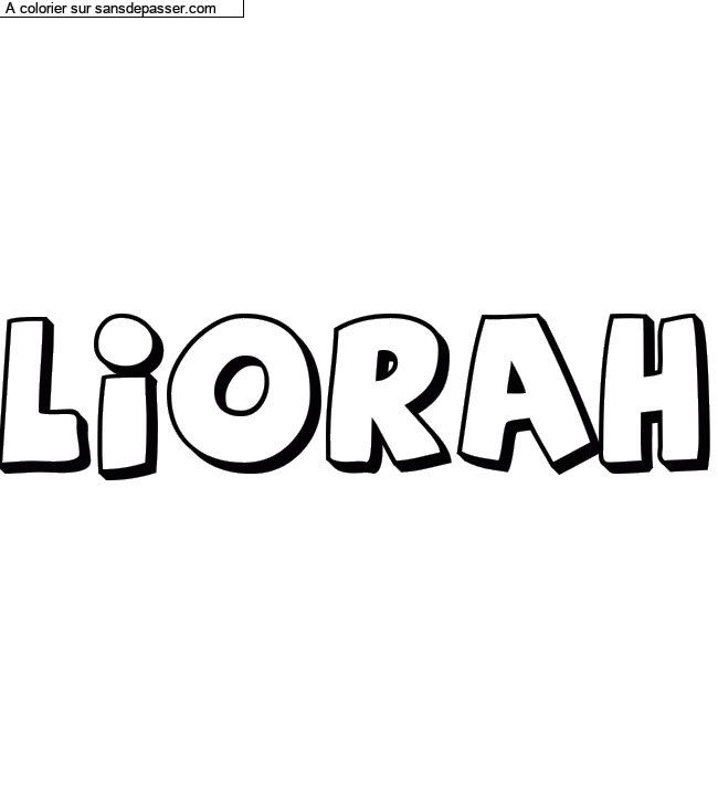 Coloriage prénom personnalisé "LIORAH" par un invité