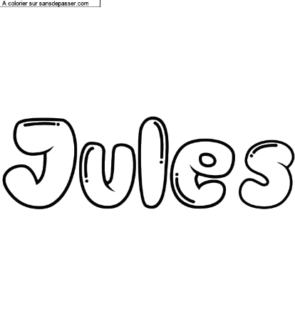 Coloriage prénom personnalisé "Jules" par un invité