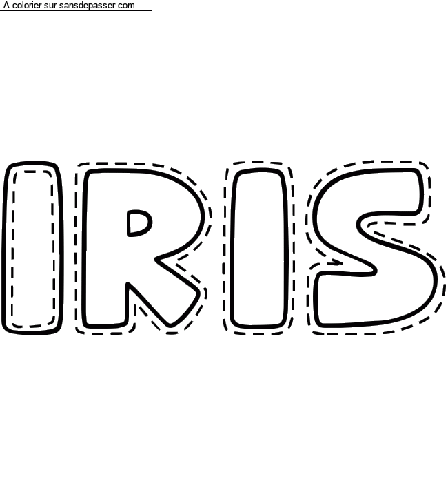 Coloriage prénom personnalisé "Iris" par un invité