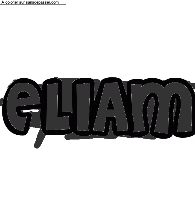 Coloriage prénom personnalisé "ELIAM" par un invité