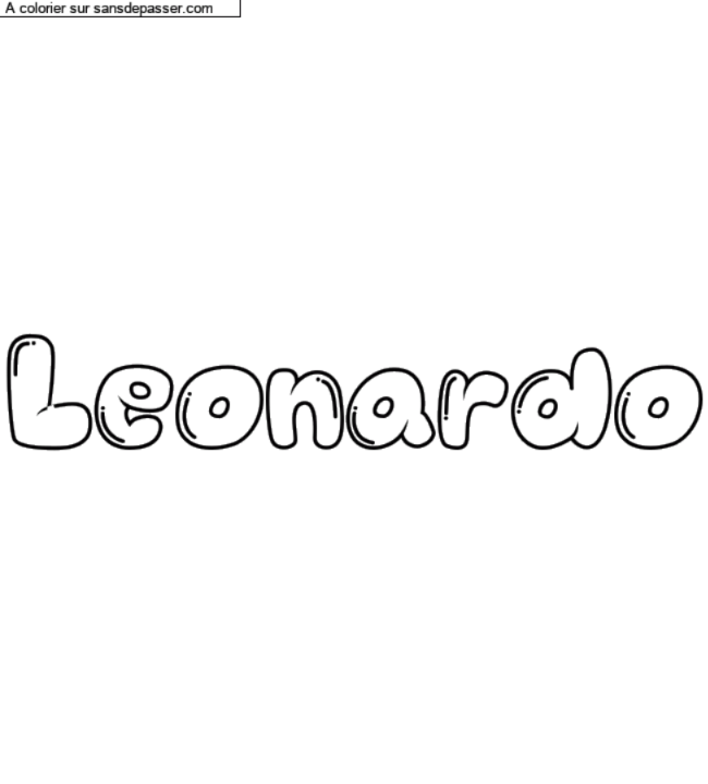 Coloriage prénom personnalisé "Leonardo" par charlottehamel