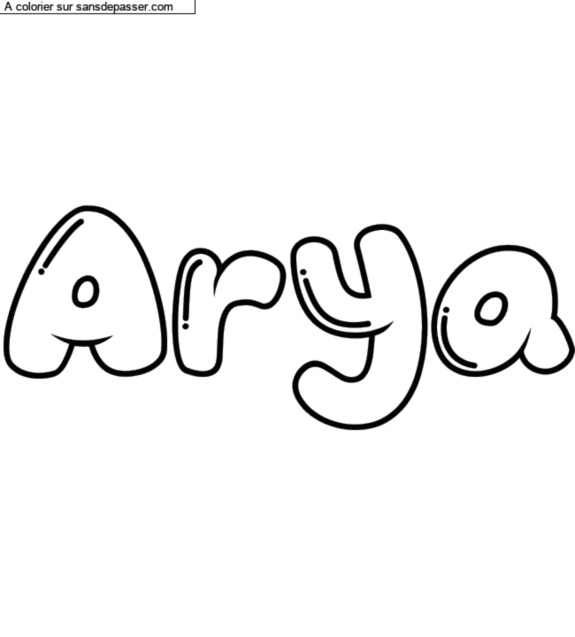 Coloriage prénom personnalisé "Arya" par charlottehamel