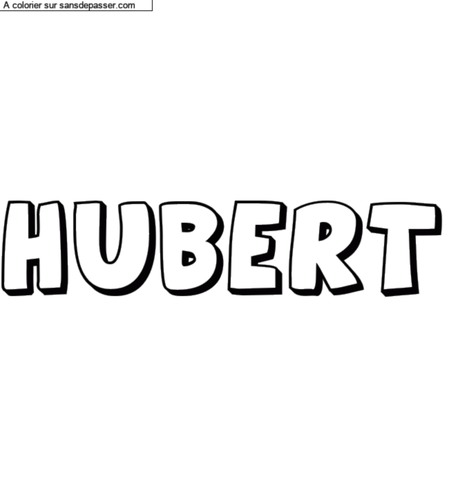 Coloriage prénom personnalisé "Hubert" par charlottehamel