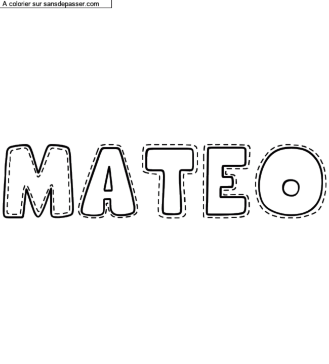 Coloriage prénom personnalisé "Mateo" par charlottehamel