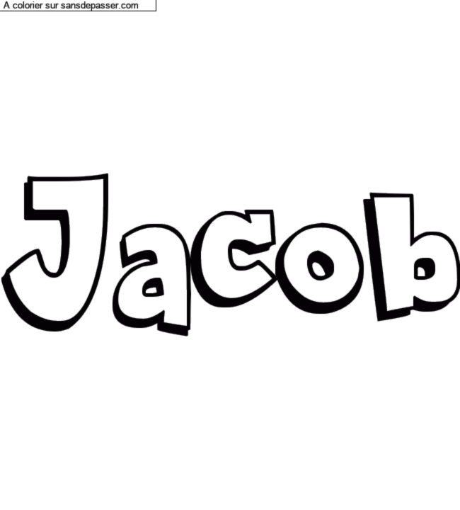 Coloriage prénom personnalisé "Jacob" par charlottehamel