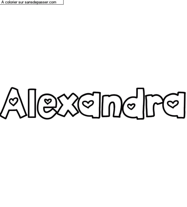 Coloriage prénom personnalisé "Alexandra" par charlottehamel