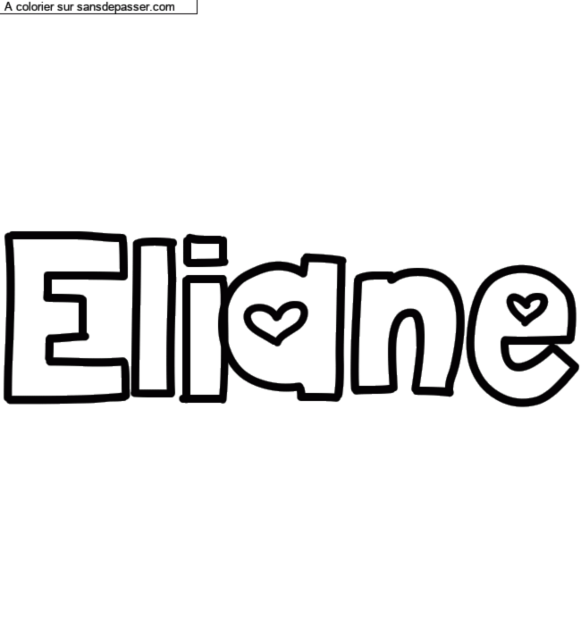 Coloriage prénom personnalisé "Eliane" par charlottehamel