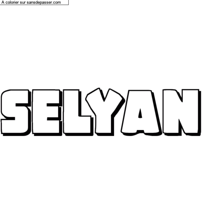 Coloriage prénom personnalisé "Selyan" par charlottehamel