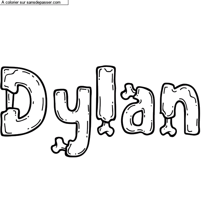 Coloriage prénom personnalisé "Dylan" par un invité