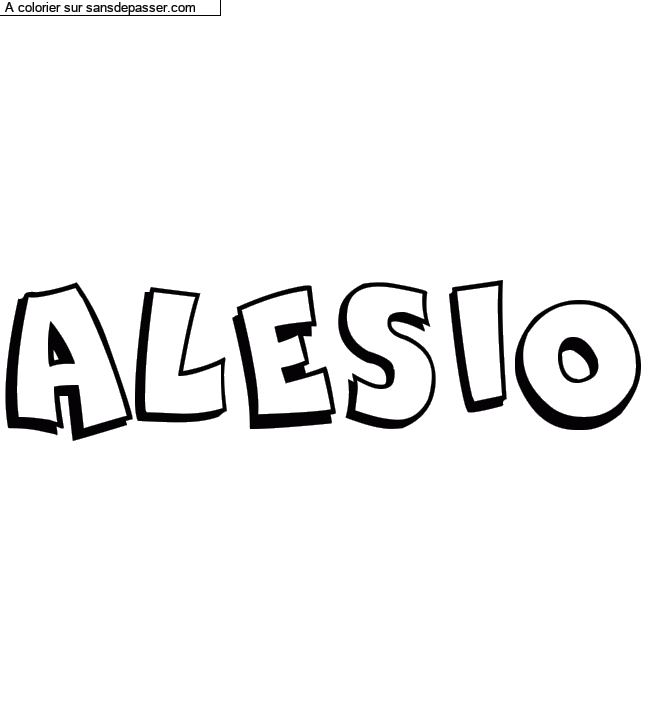 Coloriage prénom personnalisé "ALESIO" par titou33430