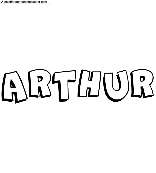 Coloriage prénom personnalisé "ARTHUR" par titou33430