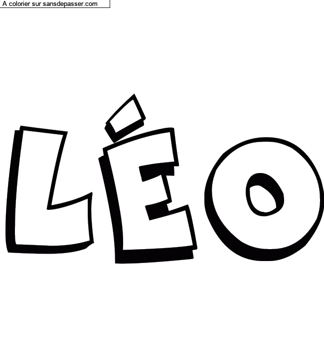 Coloriage prénom personnalisé "LÉO" par titou33430