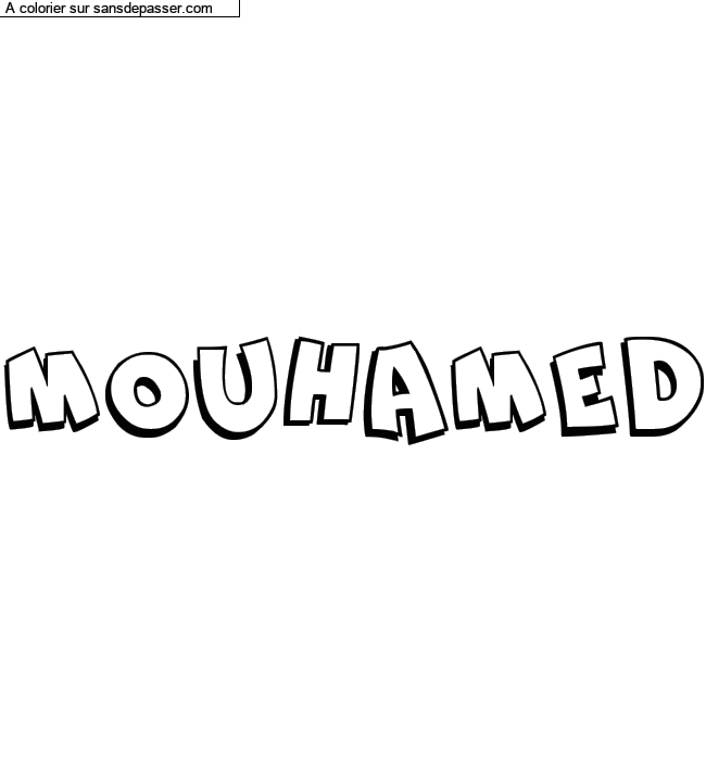 Coloriage prénom personnalisé "MOUHAMED" par titou33430