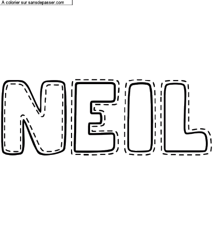 Coloriage prénom personnalisé "Neil" par un invité