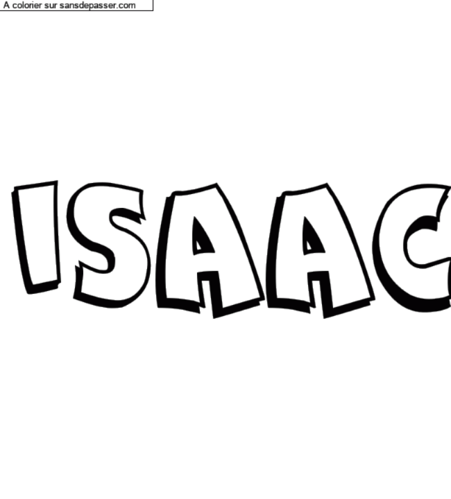 Coloriage prénom personnalisé "ISAAC" par un invité