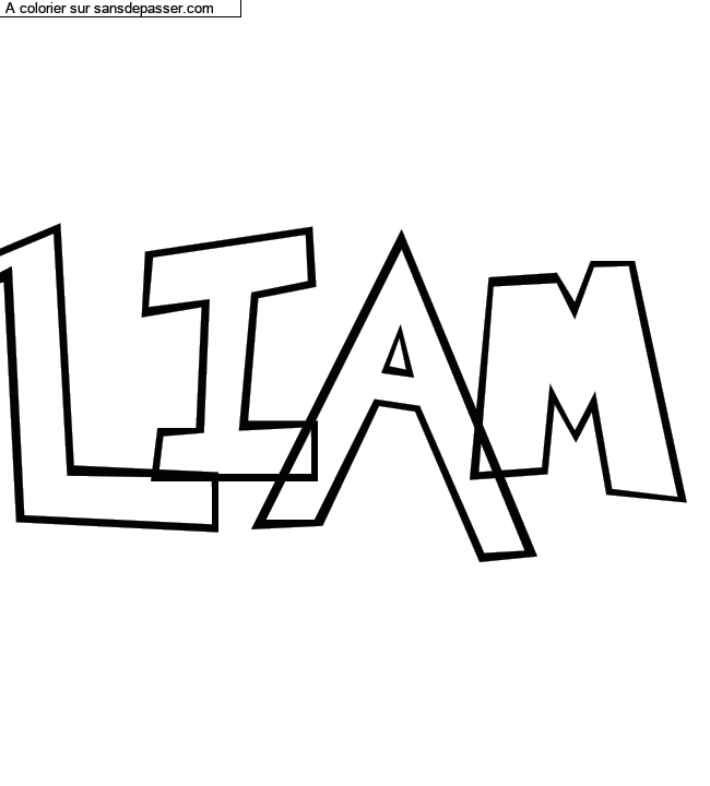 Coloriage prénom personnalisé "LIAM" par un invité