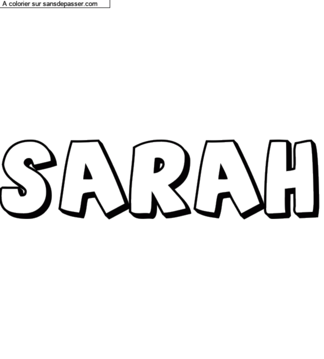 Coloriage prénom personnalisé "SARAH" par un invité