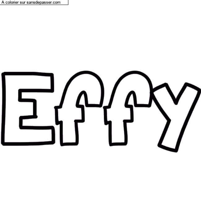 Coloriage prénom personnalisé "Effy" par un invité