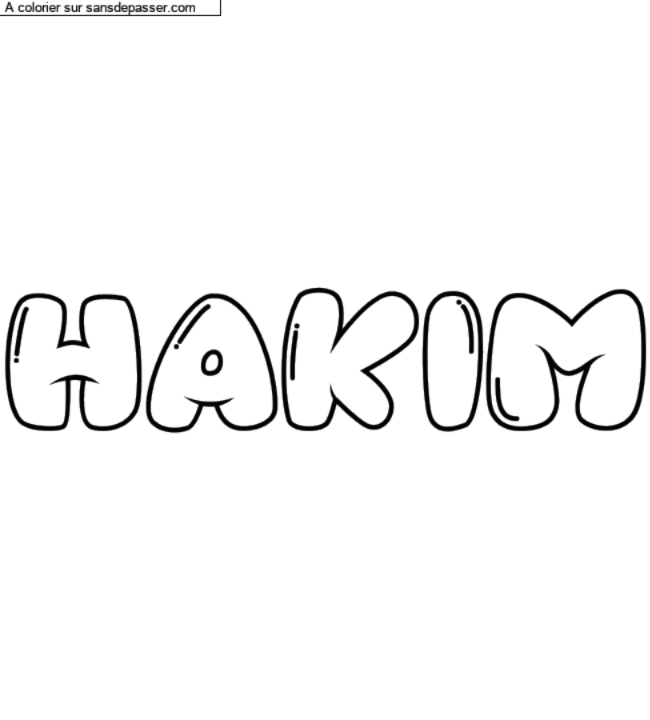 Coloriage prénom personnalisé "HAKIM" par un invité