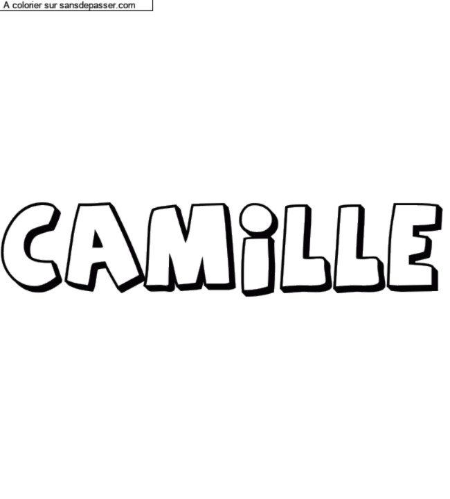 Coloriage prénom personnalisé "CAMILLE" par un invité