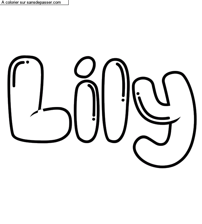 Coloriage prénom personnalisé "Lily" par un invité