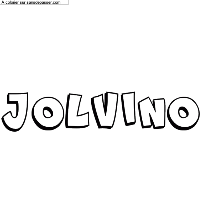 Coloriage prénom personnalisé "JOLVINO" par un invité