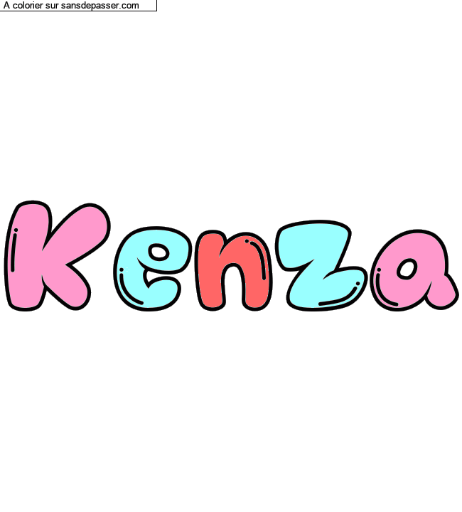 Coloriage prénom personnalisé "Kenza" par un invité