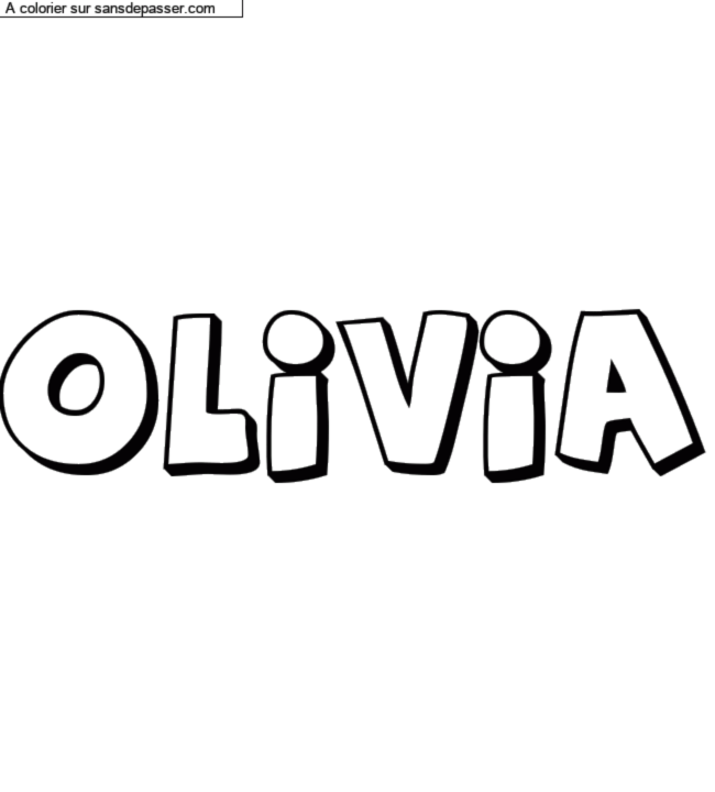 Coloriage prénom personnalisé "Olivia" par un invité