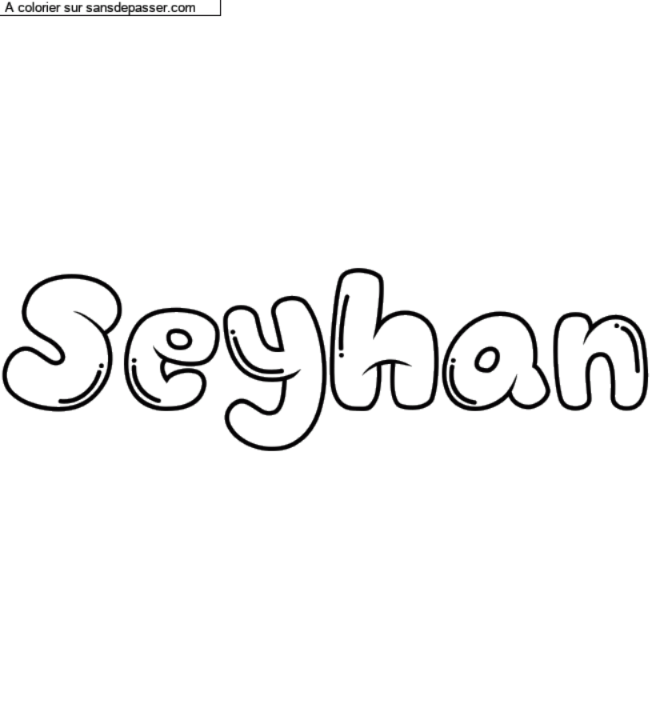 Coloriage personnalisé "Seyhan" par un invité