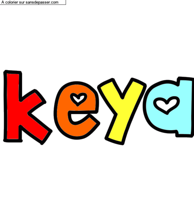 Coloriage personnalisé "keya" par un invité