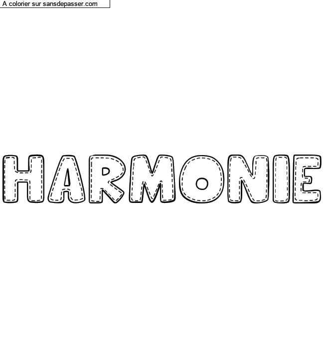 Coloriage prénom personnalisé "HARMONIE" par un invité