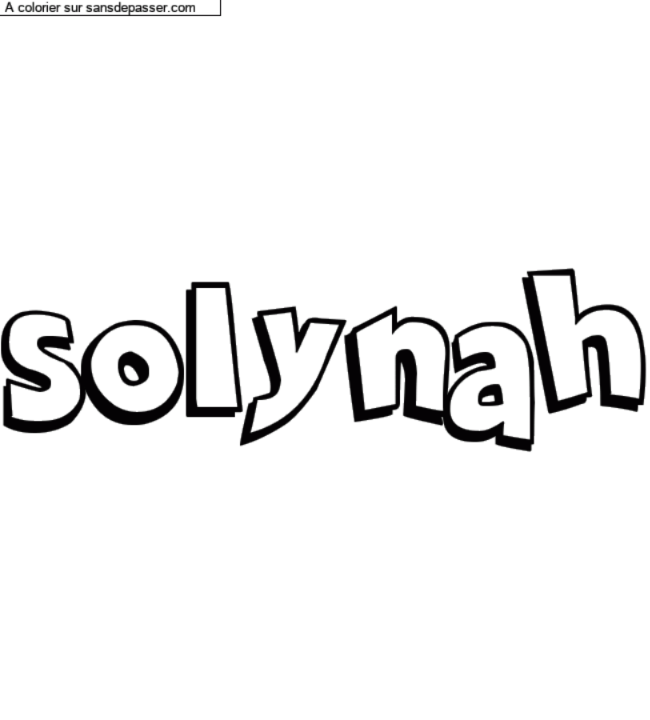 Coloriage prénom personnalisé "solynah" par un invité