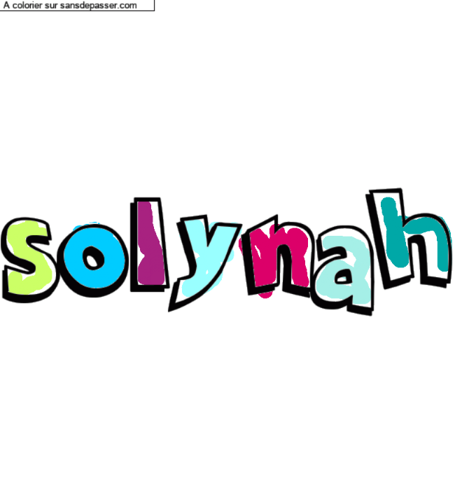 Coloriage prénom personnalisé "solynah" par un invité