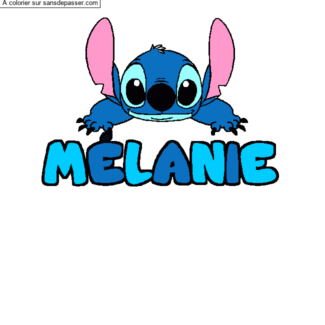 Coloriage M&Eacute;LANIE - d&eacute;cor Stitch