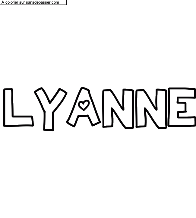 Coloriage prénom personnalisé "LYANNE" par un invité