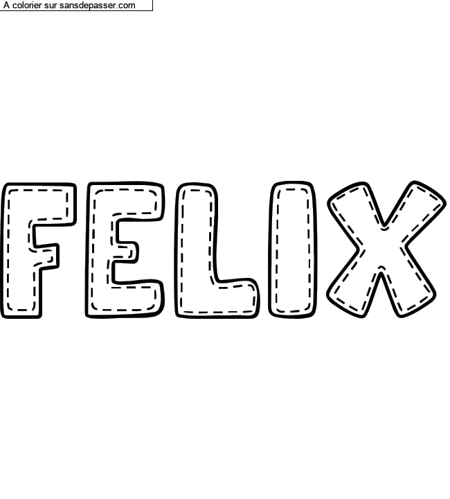 Coloriage prénom personnalisé "FELIX" par un invité