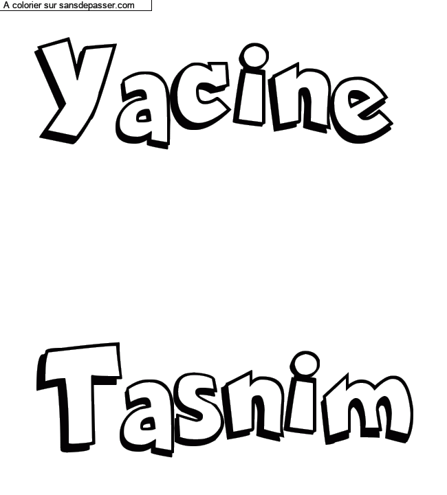 Coloriage personnalisé "Yacine

Tasnim" par un invité