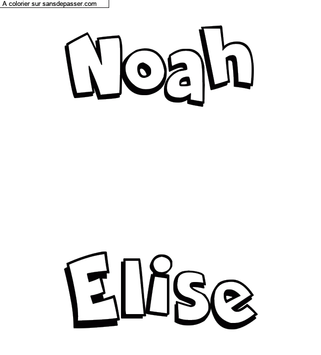 Coloriage personnalisé "Noah

Elise" par un invité