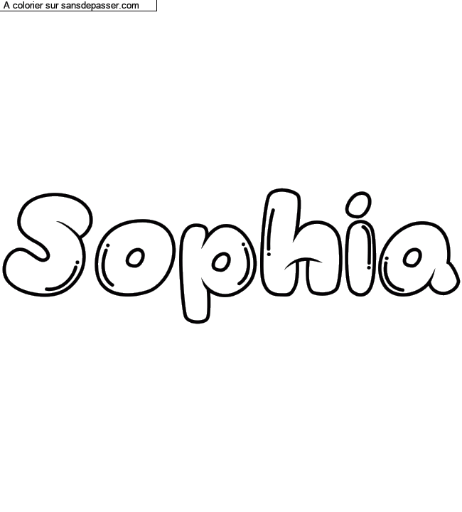 Coloriage personnalisé "Sophia" par un invité