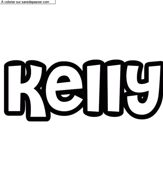 Coloriage prénom personnalisé "Kelly" par un invité