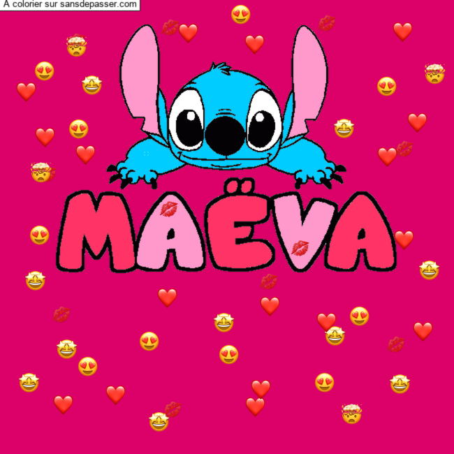 Coloriage MA&Euml;VA - d&eacute;cor Stitch