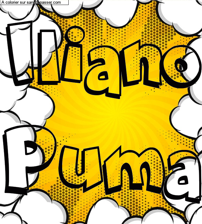 Coloriage prénom personnalisé "Iliano
Puma" par un invité