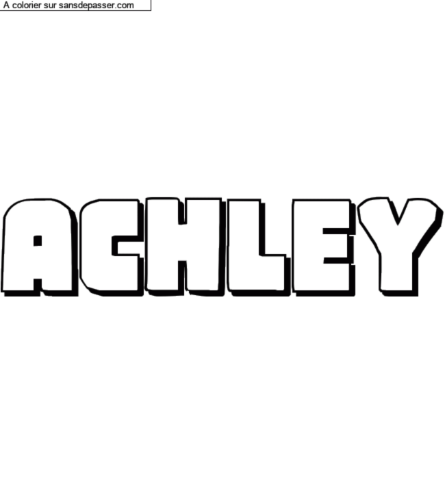 Coloriage prénom personnalisé "ACHLEY" par un invité