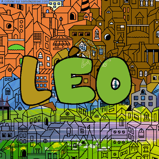 Coloriage L&Eacute;O - d&eacute;cor Ville