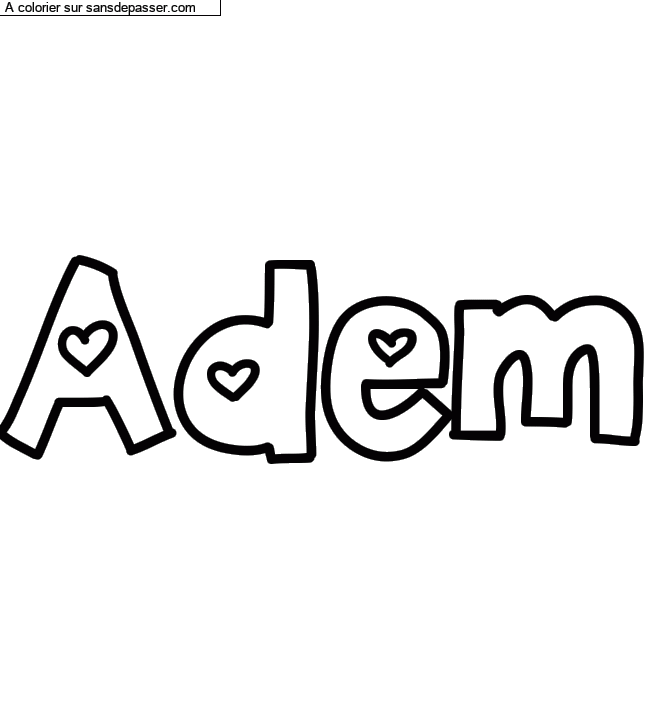 Coloriage personnalisé "Adem" par un invité