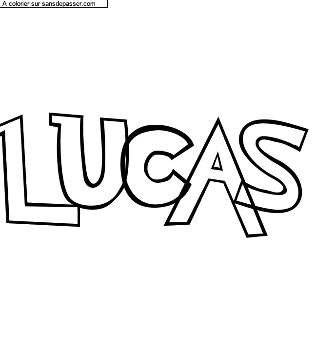 Coloriage prénom personnalisé "LUCAS" par un invité