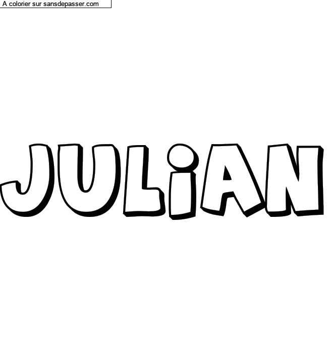 Coloriage prénom personnalisé "Julian" par Christo